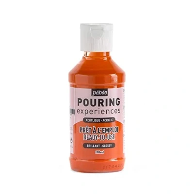 Image of PEBEO Pouring Experiences Ready to Use Premixed Acrylic Paint Ideal for Fluid Art, Orange, 118 ml