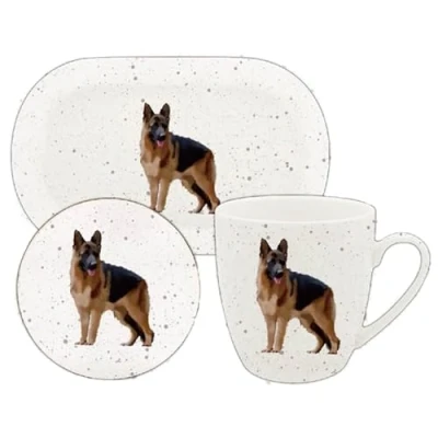 Image of Lesser &amp; Pavey Coaster, Tray Mug Set Coffee Table Tray, Mugs Coasters Perfect For Any Home or Office German Shep Tea With Coaster Sarah Boddy