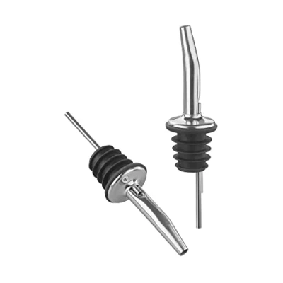 Image of Tala Stainless Steel Oil Pourers, Multi Purpose, Secure Fit, No Leak, Suitable for use with Bottles, Spirit Vinegar Syrup and Flavouring Metalic Silver, One Size
