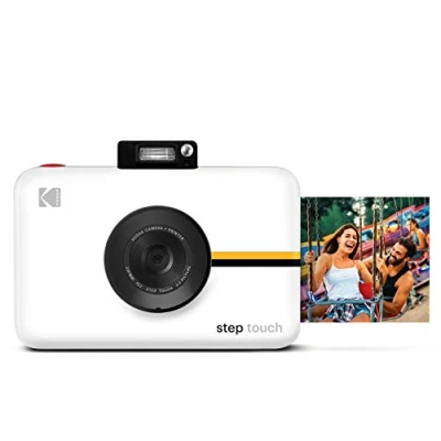 Image of KODAK Step Touch Instant Camera With 3.5 Inch LCD Touchscreen Display (White) Bluetooth Printer ZINK Technology, 1080p HD Video, 10x Zoom &amp; App