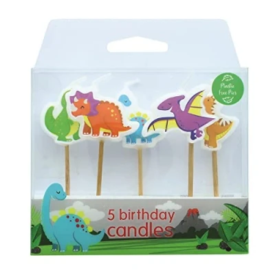Image of Baked with Love Dinosaur Cake Candles, Pack of 5, 70 mm