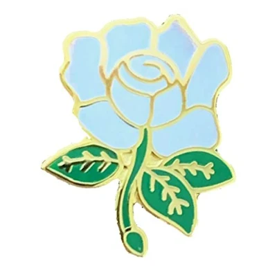 Image of Yorkshire County White Rose English enamel lapel pin badge