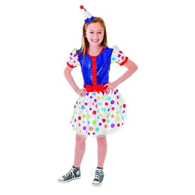 Image of Multicolor Girl&#039;s Clown Costume Set (Small Size) Perfect for Birthdays, Halloween, Dress Up, &amp; More