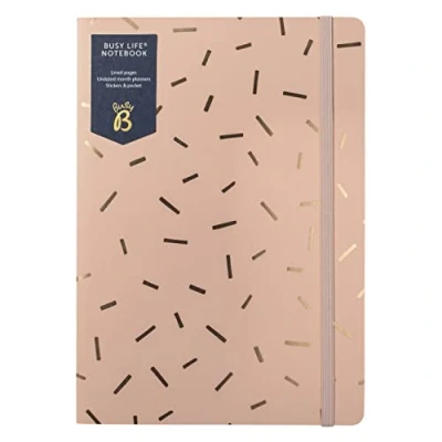 Image of Busy B Life notebook A5 with stickers and monthly planner Pink Sprinkle