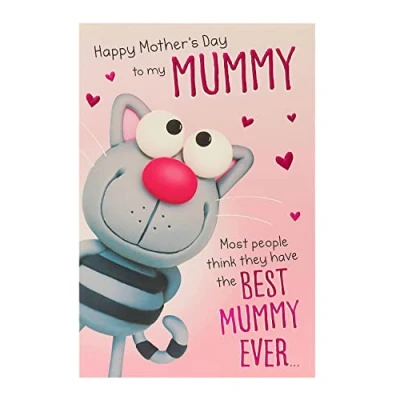 Image of Cute Best Mummy Ever Cat Mother&#039;s Day Card Mothers Greeting Cards