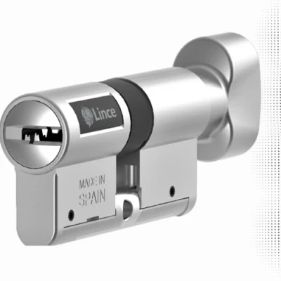 Image of Lince 9C753030NK High Security Euro Cylinder Lock C7 with Thumbturn L30+30T, Grey, 30+30
