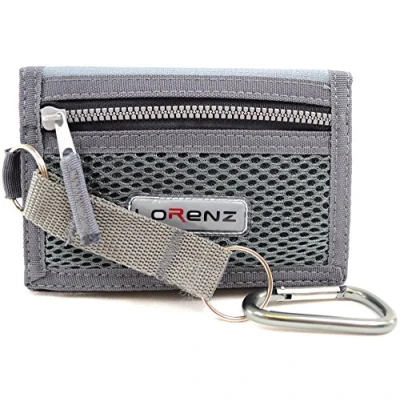 Image of Mens/Boys/Childrens Canvas Style Ripper Wallet with Belt Clip Grey