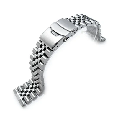 Image of 22mm Super J Louis 316L Stainless Steel Watch Band, Solid Straight End, Diver Clasp