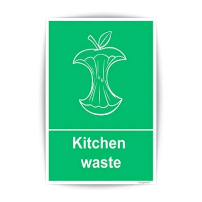 Image of Kitchen Bin Stickers (150 x 100 mm) Self Adhesive Waterproof Food Waste Bins