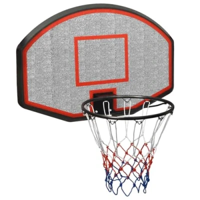 Image of vidaXL Basketball Backboard Sporting Goods Board Hoop Wall mounted for Indoor and Outdoor Black 90x60x2 cm Polyethene