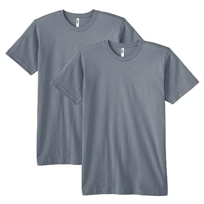 Image of American Apparel Unisex&#039;s Fine Jersey T Shirt, Style G2001, Multipack, Asphalt (2 Pack), L (Pack of 2)