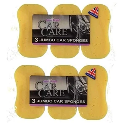 Image of Super Bright: car Care, Wash, Window Cleaning (3 x jumbo sponges), 2 Pack