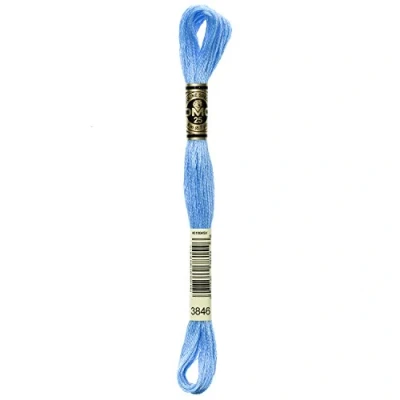 Image of DMC Mouline 117 3846 Cotton Embroidery Floss 6 Strand Light Turquoise 8m