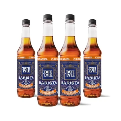 Image of Tate and Lyle Caramel Syrup Fairtrade Sugar Cane Case, Vegan Vegetarian Friendly for Coffee, Cold Drinks, Hot Baking 4 x 750ml