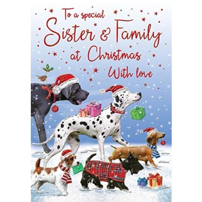 Image of Regal Publishing Christmas Card Sister &amp; Family 9 x 6 inches