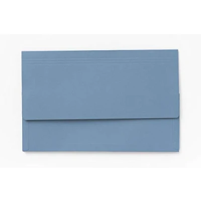 Image of Exacompta Ref PW5 BLUZ Guildhall 3/4 Flap Legal Document Wallet Foolscap for A4 Documents, 35mm Gusset, 315gsm Heavyweight Manilla Blue (Pack of 25)