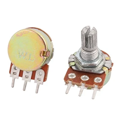 Image of Sourcingmap A14010300ux0175 2 Piece B50K 50K Ohm 3 Terminal Single Linear Rotary Taper Potentiometer, 0.63&quot; Width, 0.98&quot; Length Zinc Plating