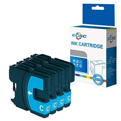 Image of ECSC Compatible Ink Cartridge Replacement for Brother MFC 250C 255CW 290C 295CN 297C 490CN 5490CN 5890CN 790CW 795CW 6490CW 6890CDW 990CW DCP 145C 163C 165C 167C 185C 365CN LC980 (Cyan, 4 Pack)