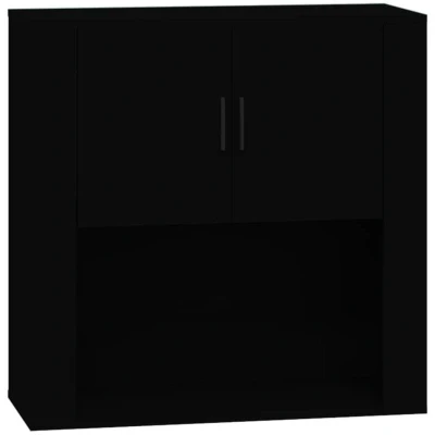 Image of vidaXL Wall Cabinet Black 80x33x80 cm Engineered Wood