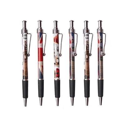 Image of Set of 6 Union Jack London Icons Pictures Design Pen UK Souvenir