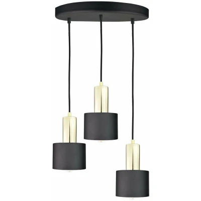 Image of Luce Cluster Pendant Ceiling Light Black, Gold, 30cm, 3x E27