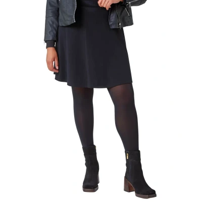 Image of Roman Pull On Stretch Jersey Skater Skirt for Women UK Ladies Autumn Everyday Winter Holiday Elasticated Waist Comfy Soft Feel Warm Desk to Dinner Office Skirts Black Plus Size 22