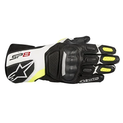 Image of Alpinestars Motorcycle Gloves Sp 8 V2 Black White Yellow Fluo, Black/White/Yellow, S