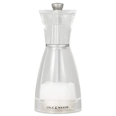 Image of Cole &amp; Mason H35702P Pina Clear Salt Mill, Precision+, Acrylic, 125 mm, Single, Includes 1 x Grinder