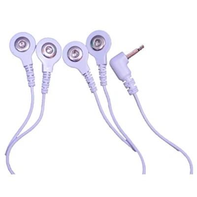 Image of Pair of Tens Electrode Lead Wires 3.5mm with 4 Stud/Snap Connectors
