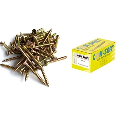 Image of SEAC Multi Purpose Screws Pozi/Phillips Flat Headed Wood Hardened &amp; Yellow Zinc Plated Size 5 x 40mm
