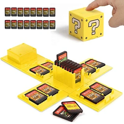 Image of Nintendo Switch Game Card Case, Holder for Games with 16 Slots (Question Block YELLOW)