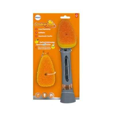 Image of airpure Scrub a Duck Washing Up Wand Soap Dispensing Refilable Non Scratch for Pans, Dishes and glasswar, Variety, One Size