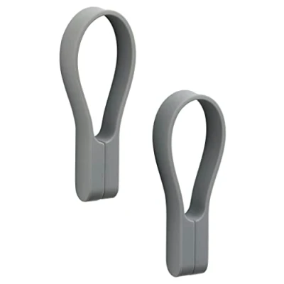 Image of ZONE DENMARK Loop Magnet Set of 2 Magnetic Straps Tea Towel Holder, Silicone Holder &amp; Strong Magnets Attaches to Everything Easy Install and Remove Grey