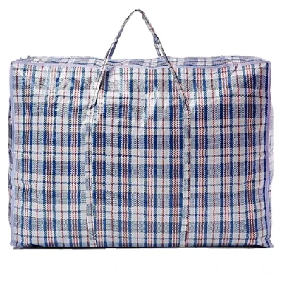 Image of New PP Woven Bag Laundry Bags with Zip and Handles Jumbo Storage Shopping Strong Lightweight for Moving Clothes Perfect Travel Reusable House Essentials (2 x Bags)