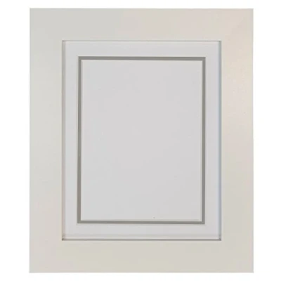 Image of Metro White Photo Picture Poster Frame with on Dark Grey Double Mount 50 x 40 cm for Image Size 30