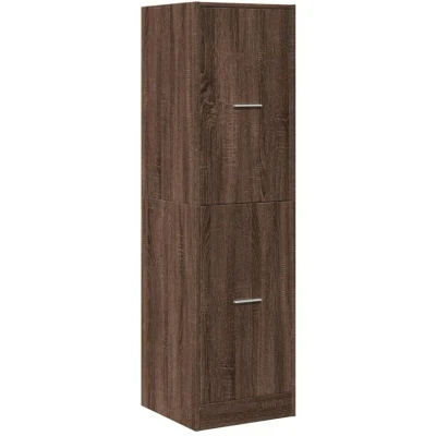 Image of vidaXL Apothecary Cabinet Brown Oak Engineered Wood, 4 Drawers, Metal Handles, 40x41x144.5 cm, Living Room/Kitchen/Home Office Storage