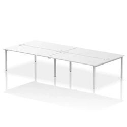 Image of Impulse Bench B2B 4 Person 1800 Silver Frame Office Desk White