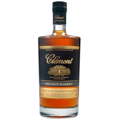 Image of Clément Rhum Clement Select Barrel: Agricole with natural flavours Distilled, matured and bottled in Martinique 40% Alcohol, 700ml Perfect for short long drinks