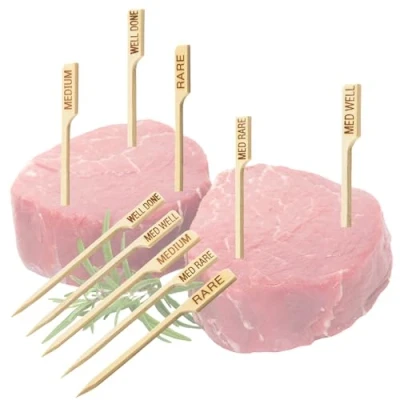 Image of TableCraft H1028 Steak Marker, 3.5 Inch, Bamboo