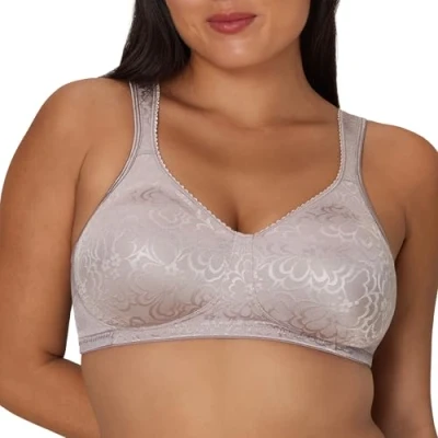 Image of Playtex Women&#039;s 18 Hour Ultimate Lift Wireless Full Coverage Bra, Single Or 2 Pack, Opaque, Warm Steel, 42C