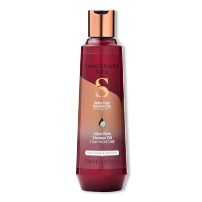Image of Sanctuary Spa Ruby Oud Shower Oil for Dry Skin, No Mineral Oil, Cruelty Free and Vegan, 250 ml, Pack of 1