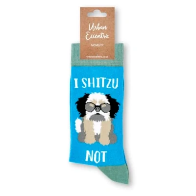 Image of Urban Eccentric Unisex I Shitzu Not Socks Gift 1 Pair Cotton Rich Premium Novelty Gifts