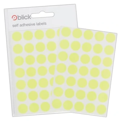 Image of Blick Labels, Fluorescent Yellow, Self Adhesive Stickers, Coloured Dot, Circles, 13mm, 140 for Home, Office, Family, School, Holiday Calendar Organising, Planner, Rewards Chart, Colour Coding