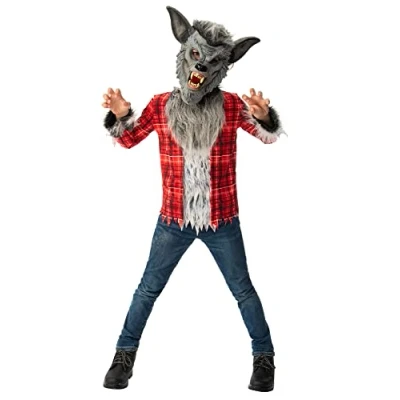 Image of Bristol Novelty 3015503 4000 WEREWOLF Costume, Boys, Girls, Grey, Red, Age 3 4 Years