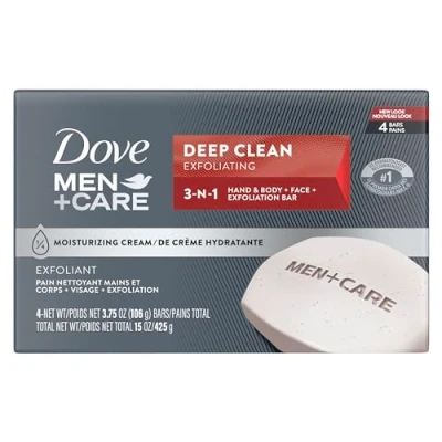 Image of Dove Men Deep Clean Bar Soap 4 pk.