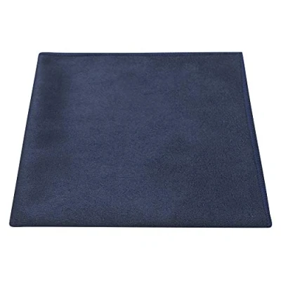 Image of King &amp; Priory Luxury Navy Blue Suede Pocket Square, Handkerchief