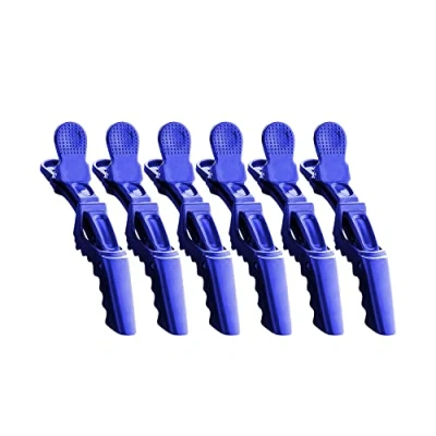 Image of Hair Claw Clips, 6Pcs Crocodile Salon Sectioning Clamps Professional Clips Hairdressing, Alligator For Hair, Styling, (Dark Blue) Velvet London