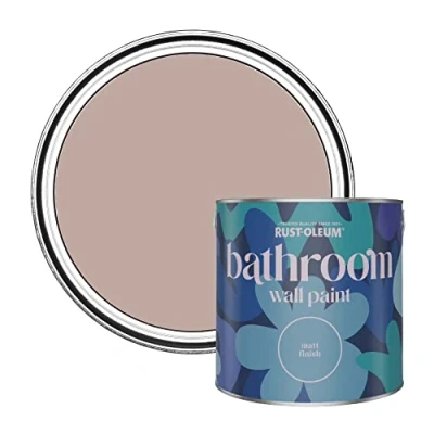 Image of Rust Oleum Pink Water Resistant Bathroom Wall &amp; Ceiling Paint Melrose 2.5L