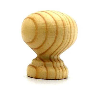 Image of 6 x Pine KNOBS 30mm Deluxe Wooden Small Round Cupboard Drawer Wood bun knob