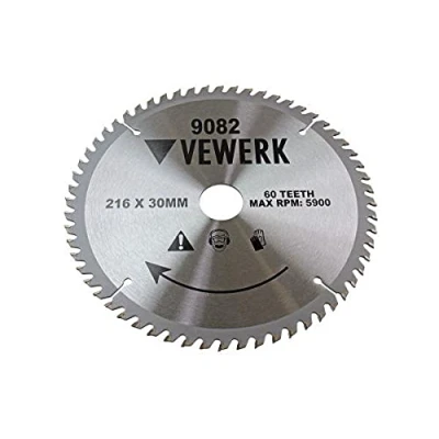 Image of VEWERK TCT Circular Saw Blade 216mm x 30mm 60T fits Festool, Makita 9082